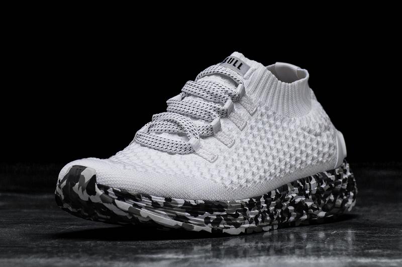 Nobull Wild Granite Knit Runner Men's Running Shoes White | USA W1010N